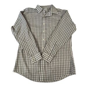 Brooks Brothers 346 Slim Fit Button-Up Shirt 16.5 Red Gray Plaid Cotton